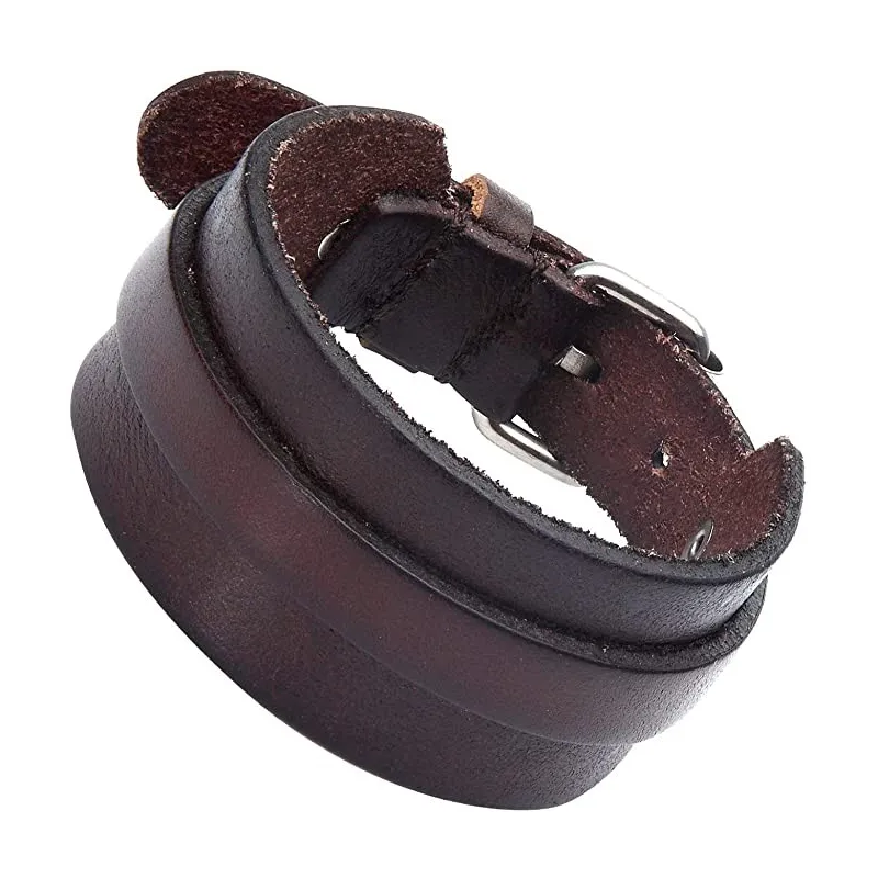 Moderne Læder Armbånd Til Mænd - Brun