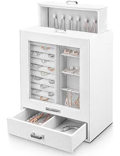 Moderne Smykkeopbevaring Inkl. Skuffe - Hvid