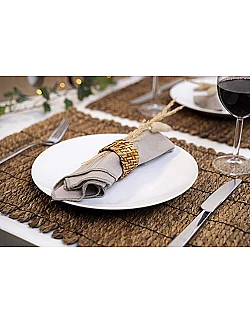 Moderne Bambus Servietringe - 6 Stk. - Natur