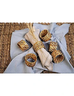 Moderne Bambus Servietringe - 6 Stk. - Natur