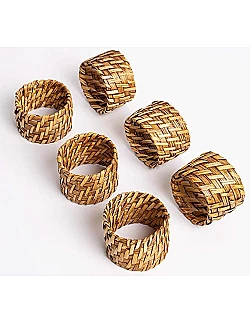 Moderne Bambus Servietringe - 6 Stk. - Natur