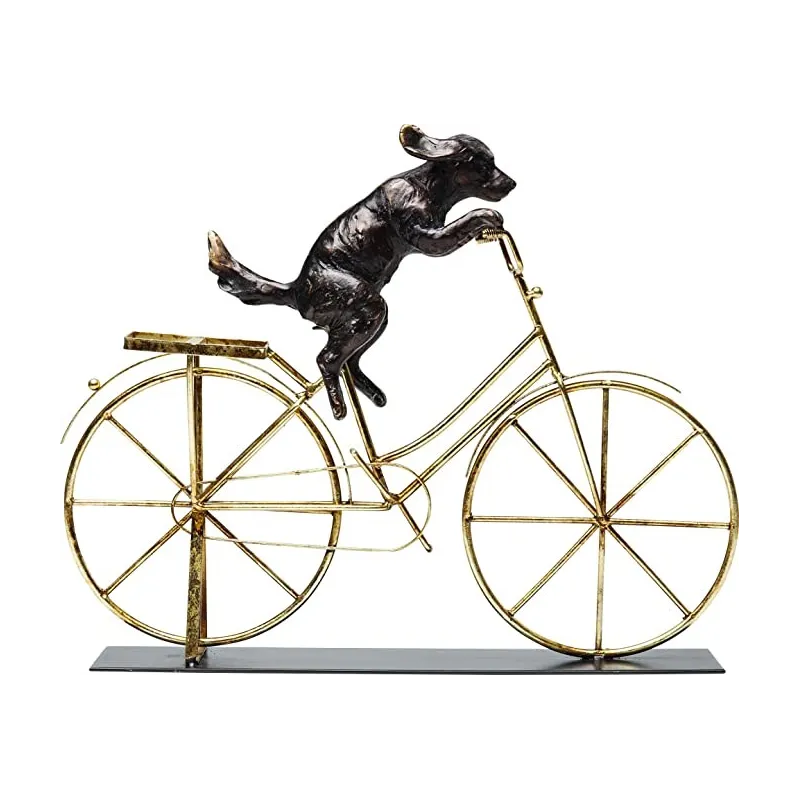  Fantasifuld Deko - Cykel & Hund - Guld