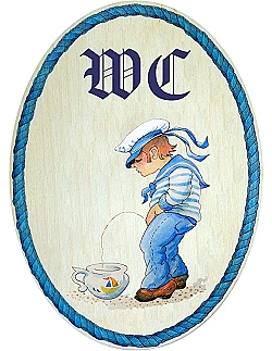 Humoristisk WC Skilt - Birketræ