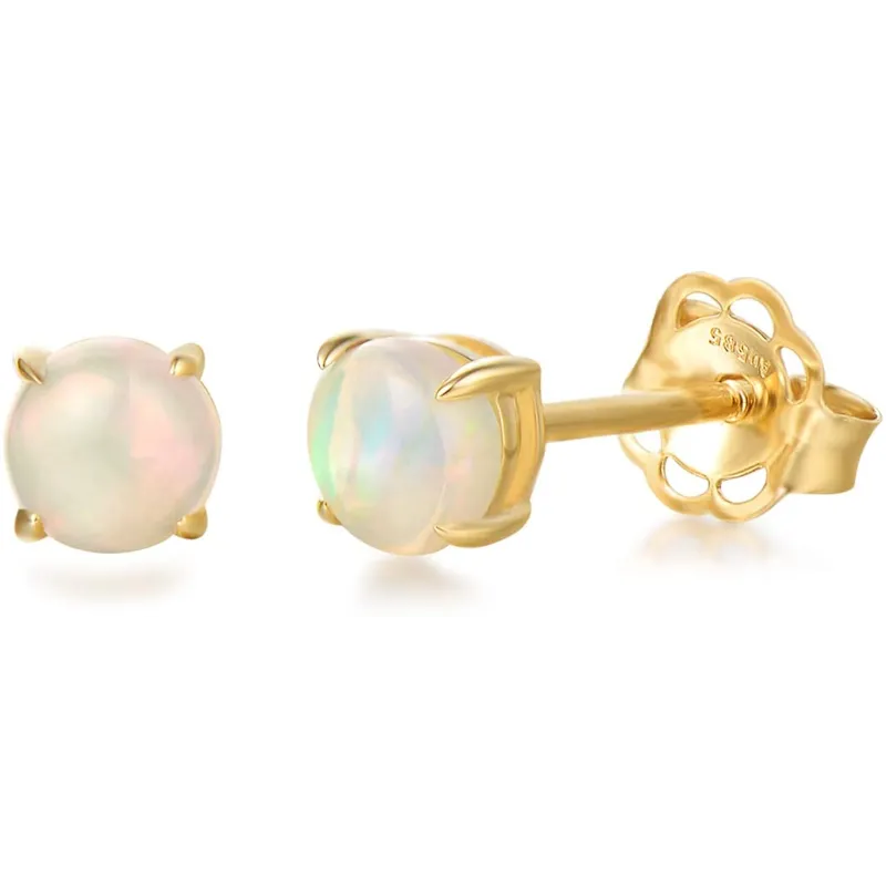 Håndlavet Opal Design Ørestikker - 14 Karat Guld