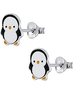 Pingvin Børne Ørestikker – 925 Sterling Sølv