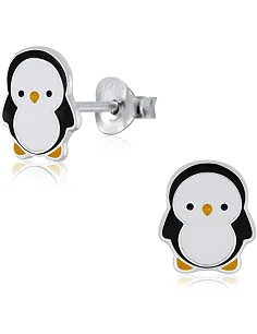 Pingvin Børne Ørestikker – 925 Sterling Sølv