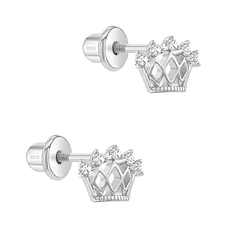 Prinsesse Krone Ørestikker – 925 Sterling Sølv 