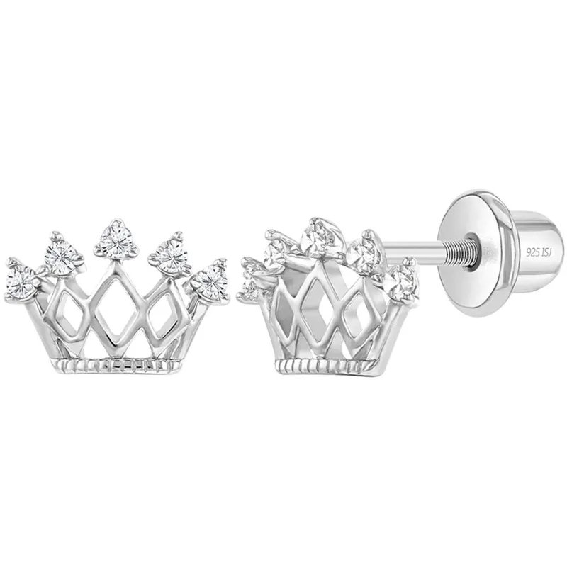 Prinsesse Krone Ørestikker – 925 Sterling Sølv 