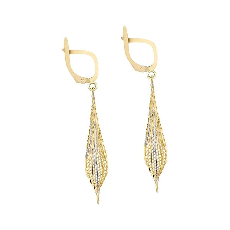 Elegante Tofarvet Romance Design Øreringe – 9 Karat Guld