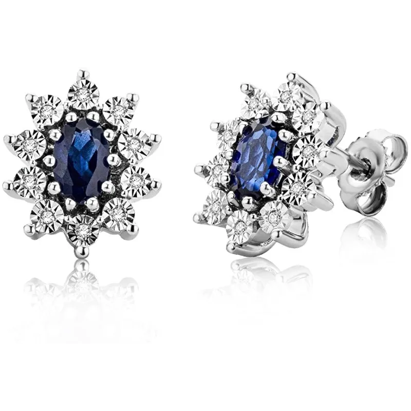 Elegante Safir Ørestikker – 925 Sterling Sølv