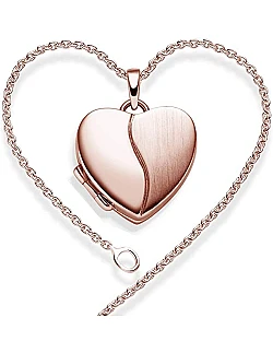 Medaljon Halskæde – Rosa Forgyldt 925 Sterling Sølv – 45 cm.