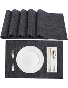 Smarte Hverdags Dækkeservietter - 6 Stk. - Sort
