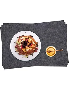 Smarte Hverdags Dækkeservietter - 6 Stk. - Sort 2