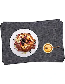 Smarte Hverdags Dækkeservietter - 6 Stk. - Sort