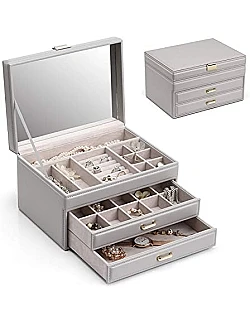 Elegant Smykkeopbevaringsboks & Organizer - Flere Farver