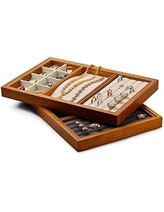 Træ Smykkebakke Organizer – Flere Farver 2