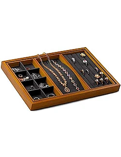 Træ Smykkebakke Organizer – Flere Farver