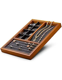 Træ Smykkebakke Organizer – Flere Farver