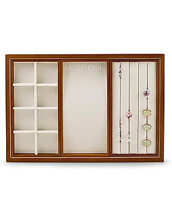 Træ Smykkebakke Organizer – Flere Farver