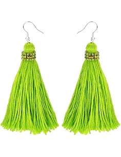 Moderne Tassel Øreringe - Lysegrøn