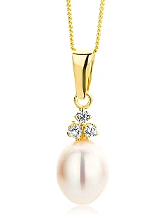 Luksuriøs Romantisk Perle Halskæde - 9 Karat Guld