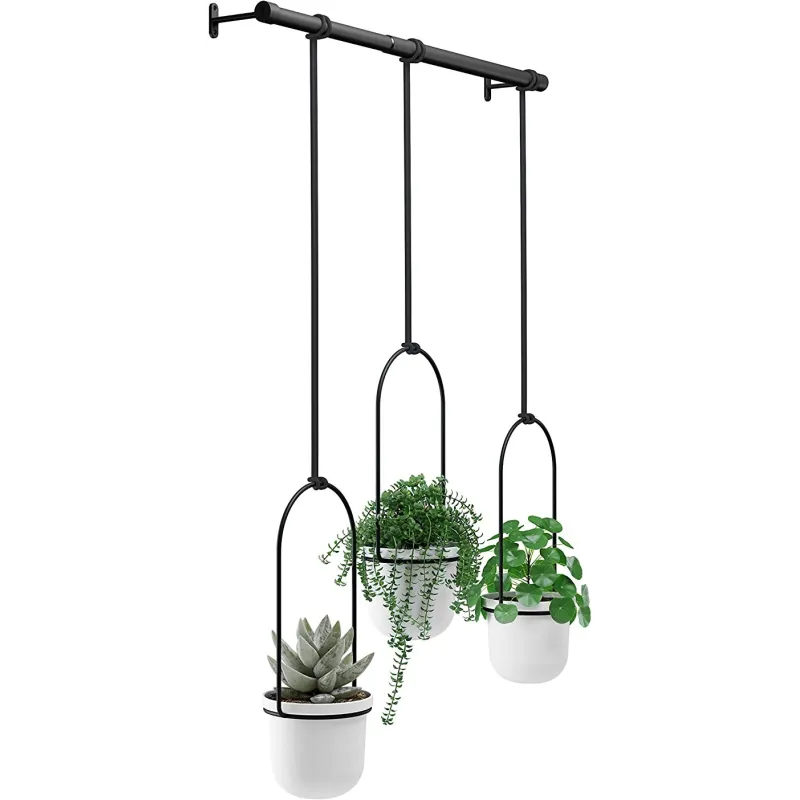 Moderne Hængende Triflora Blomsterpotter - Sort