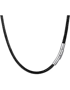 Rå Herre Halskæde – Flettet Kunstlæder - Flere Farver 2