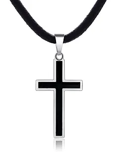 Moderne Kors Halskæde Til Mænd - Rustfrit Stål