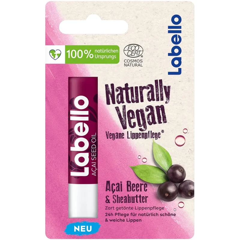 Labello Naturally Vegan Acai Berry & Sheabutter Læbepomade