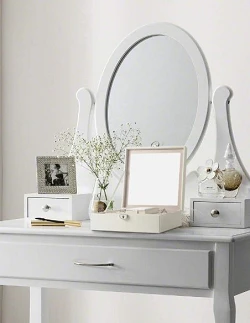 Elegant Austin Smykke Organizer & Opbevaring m. Lås - Hvid