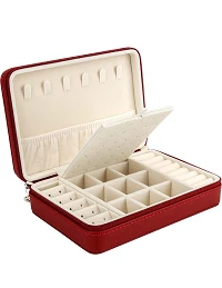 Praktisk Smykke Organizer & Opbevaring – Travel Edition - Rød