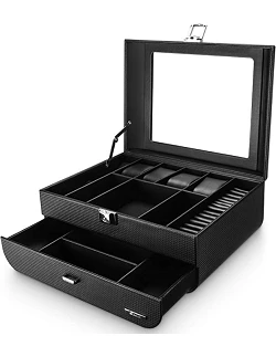 Luksus Amalfi Smykke & Ure Organizer Til Mænd - Sort