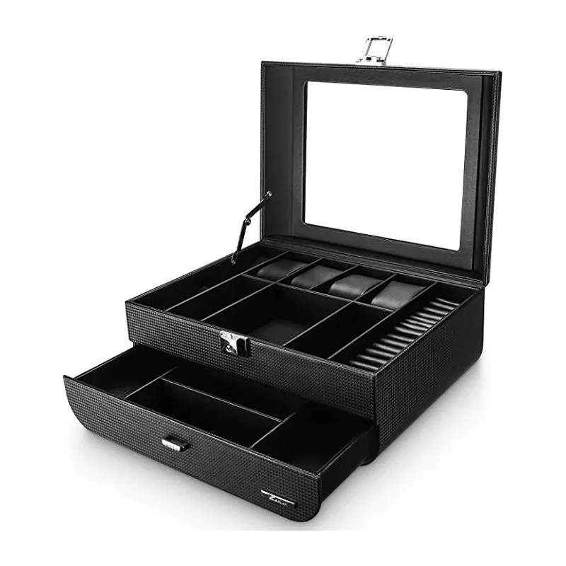 Luksus Amalfi Smykke & Ure Organizer Til Mænd - Sort