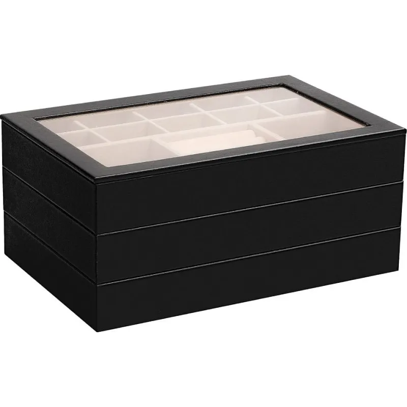 Flot Stabelbar Smykke Organizer & Opbevaring - Sort