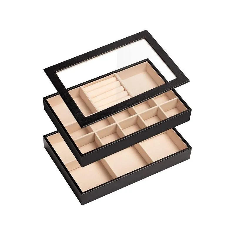 Stilfuld Smykke Opbevaring & Organizer – 3 Dele - Sort