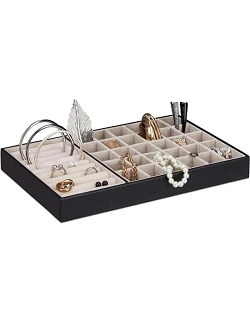 Elegant Finsbury Smykkebakke & Organizer - Sort