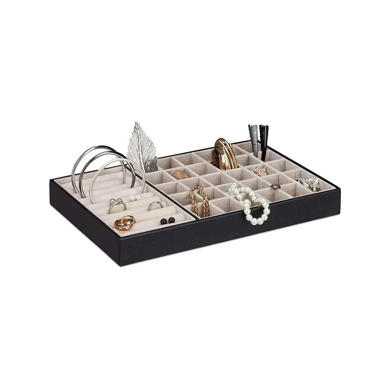 Elegant Finsbury Smykkebakke & Organizer - Sort