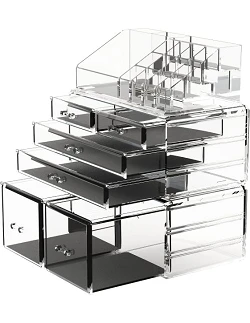 Komplet Glam Makeup & Smykke Organizer - Akryl