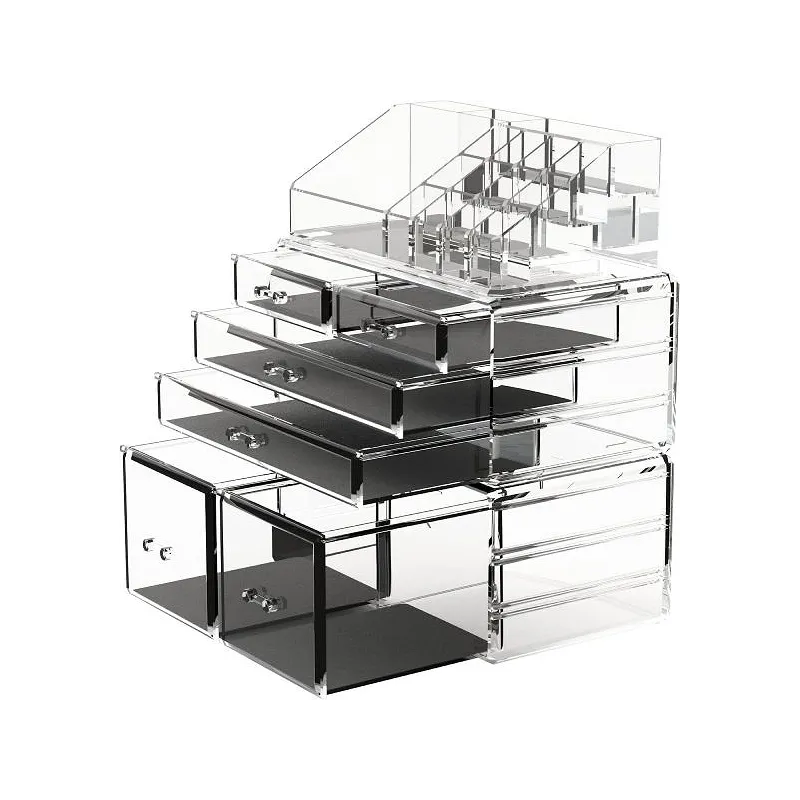 Komplet Glam Makeup & Smykke Organizer - Akryl