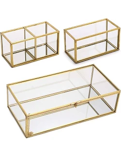 Elegant Trivi Smykke Organizer Sæt – 3 Dele - Guld