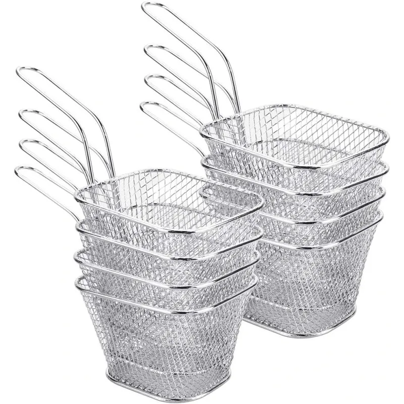 Dekorative Pomfrit bakker - 8 stk.- Mini Friturekurve