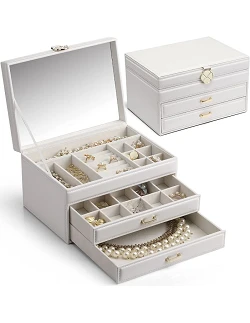 Elegant Smykkeopbevaringsboks & Organizer - Flere Farver