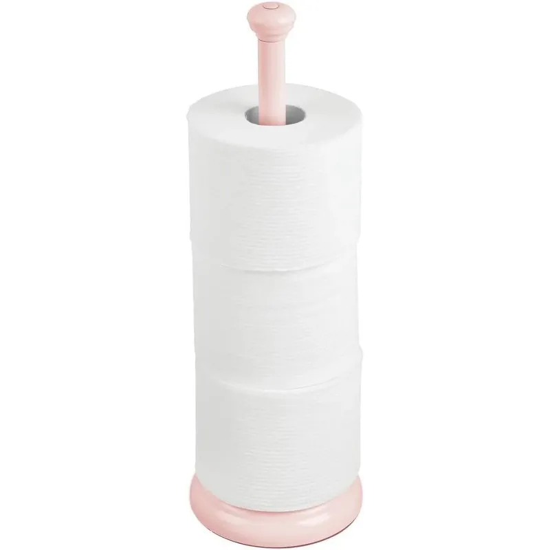 Praktisk Klassisk Fritstående Toiletrulle Holder - Lyserød