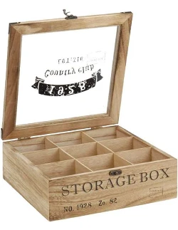 Teboks i Træ i Retro Design – 9 Rum