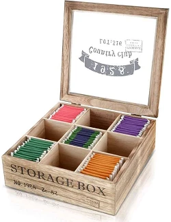 Teboks i Træ i Retro Design – 9 Rum