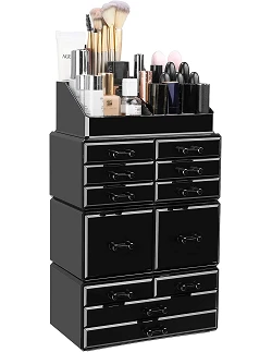 Elegant & rummelig make-up organizer - Sort