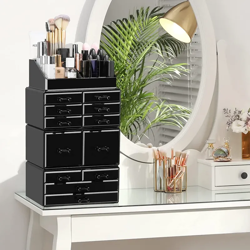 Elegant & rummelig make-up organizer - Sort