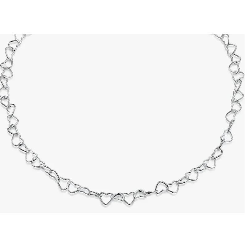 Hjerte Ankel Kæde – 925 Sterling Sølv – 22 cm.