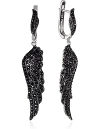 Moderne Englevinge Design Ørestikker - Sort