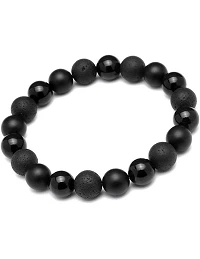 Råt Moderne Armbånd m. Sorte Natur sten Til Mænd - Sort 2